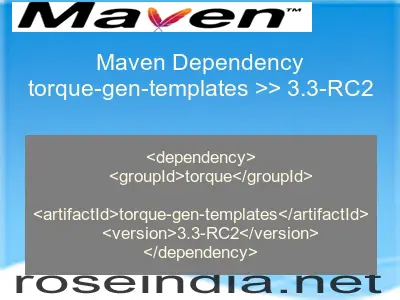 Maven dependency of torque-gen-templates version 3.3-RC2