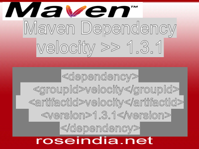 Maven dependency of velocity version 1.3.1