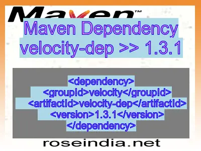 Maven dependency of velocity-dep version 1.3.1