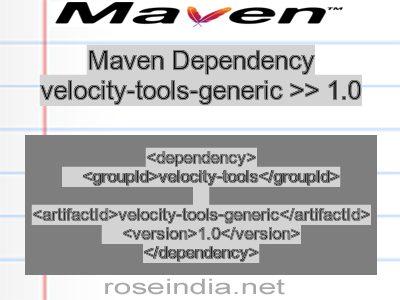 Maven dependency of velocity-tools-generic version 1.0