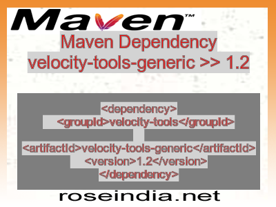 Maven dependency of velocity-tools-generic version 1.2