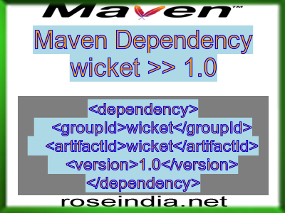 Maven dependency of wicket version 1.0