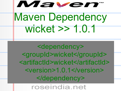 Maven dependency of wicket version 1.0.1