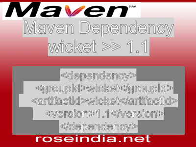 Maven dependency of wicket version 1.1