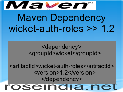 Maven dependency of wicket-auth-roles version 1.2