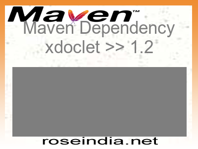 Maven dependency of xdoclet version 1.2