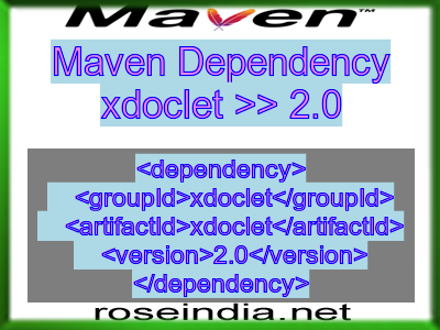 Maven dependency of xdoclet version 2.0