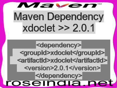 Maven dependency of xdoclet version 2.0.1