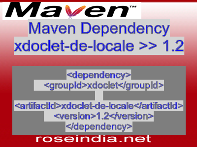 Maven dependency of xdoclet-de-locale version 1.2