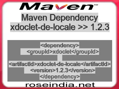 Maven dependency of xdoclet-de-locale version 1.2.3