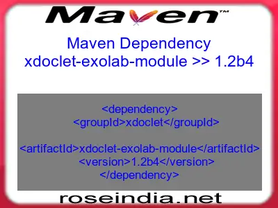 Maven dependency of xdoclet-exolab-module version 1.2b4