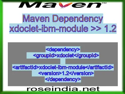Maven dependency of xdoclet-ibm-module version 1.2