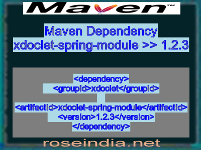 Maven dependency of xdoclet-spring-module version 1.2.3