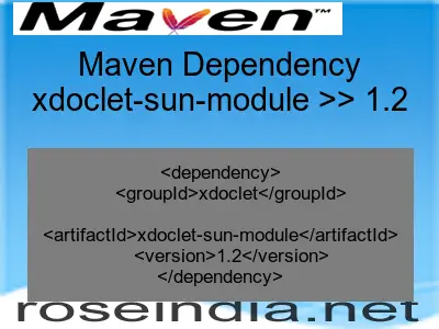 Maven dependency of xdoclet-sun-module version 1.2