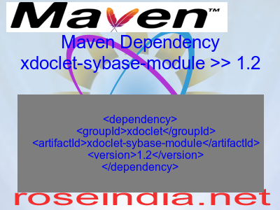 Maven dependency of xdoclet-sybase-module version 1.2