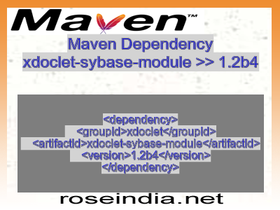 Maven dependency of xdoclet-sybase-module version 1.2b4