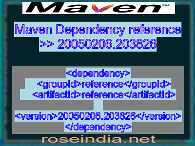 Maven dependency of reference version 20050206.203826