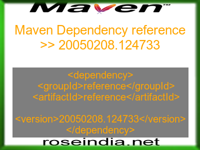 Maven dependency of reference version 20050208.124733