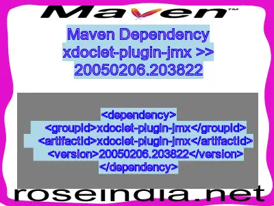 Maven dependency of xdoclet-plugin-jmx version 20050206.203822