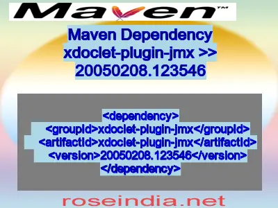 Maven dependency of xdoclet-plugin-jmx version 20050208.123546