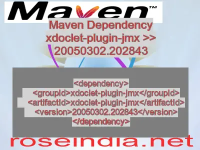 Maven dependency of xdoclet-plugin-jmx version 20050302.202843