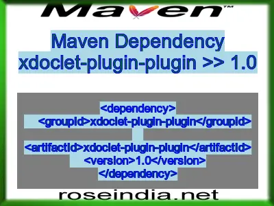 Maven dependency of xdoclet-plugin-plugin version 1.0