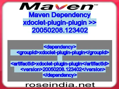 Maven dependency of xdoclet-plugin-plugin version 20050208.123402