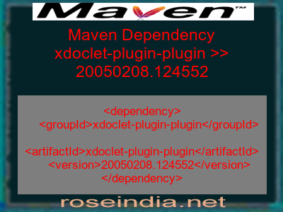 Maven dependency of xdoclet-plugin-plugin version 20050208.124552