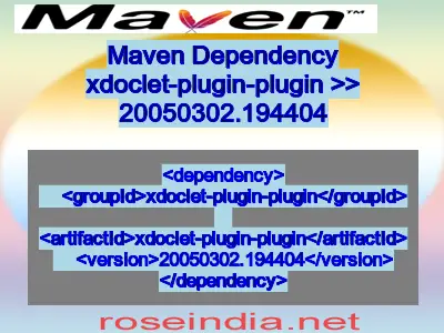 Maven dependency of xdoclet-plugin-plugin version 20050302.194404