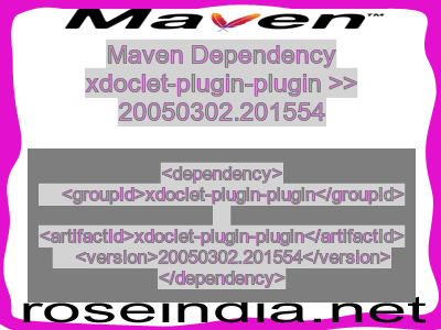 Maven dependency of xdoclet-plugin-plugin version 20050302.201554