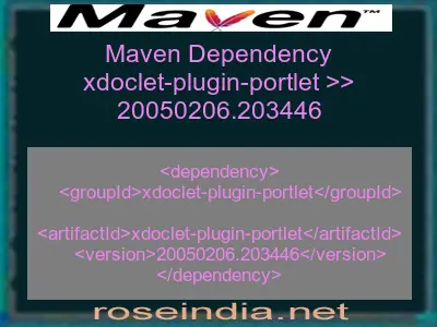 Maven dependency of xdoclet-plugin-portlet version 20050206.203446