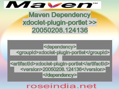 Maven dependency of xdoclet-plugin-portlet version 20050208.124136