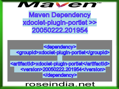 Maven dependency of xdoclet-plugin-portlet version 20050222.201954