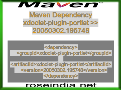 Maven dependency of xdoclet-plugin-portlet version 20050302.195748