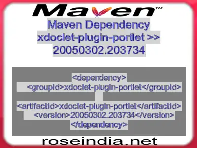 Maven dependency of xdoclet-plugin-portlet version 20050302.203734