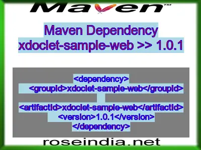 Maven dependency of xdoclet-sample-web version 1.0.1