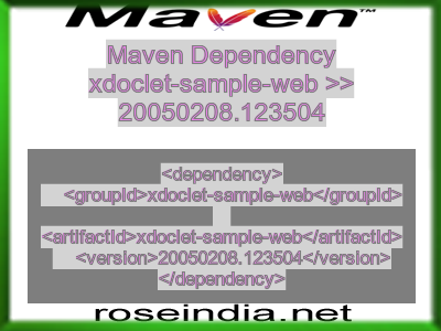 Maven dependency of xdoclet-sample-web version 20050208.123504