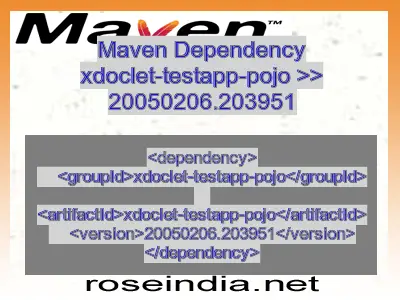 Maven dependency of xdoclet-testapp-pojo version 20050206.203951