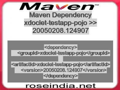Maven dependency of xdoclet-testapp-pojo version 20050208.124907