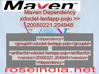 Maven dependency of xdoclet-testapp-pojo version 20050221.204948