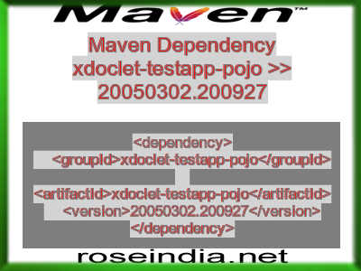 Maven dependency of xdoclet-testapp-pojo version 20050302.200927