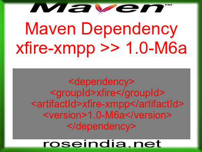 Maven dependency of xfire-xmpp version 1.0-M6a