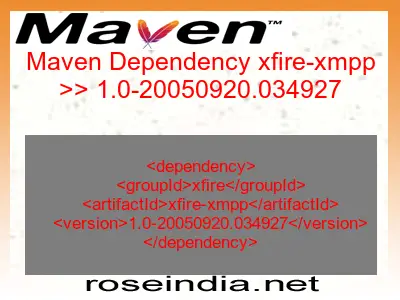 Maven dependency of xfire-xmpp version 1.0-20050920.034927