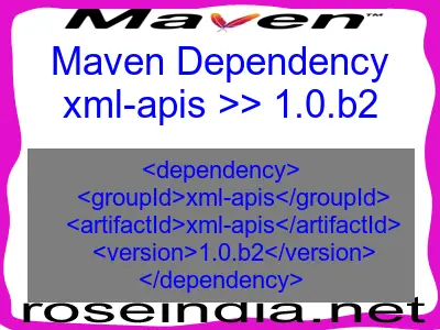 Maven dependency of xml-apis version 1.0.b2