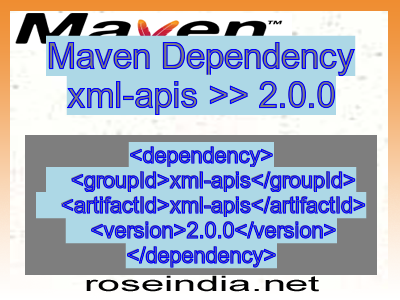 Maven dependency of xml-apis version 2.0.0