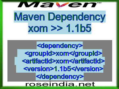 Maven dependency of xom version 1.1b5