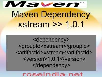 Maven dependency of xstream version 1.0.1