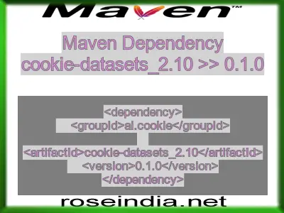 Maven dependency of cookie-datasets_2.10 version 0.1.0