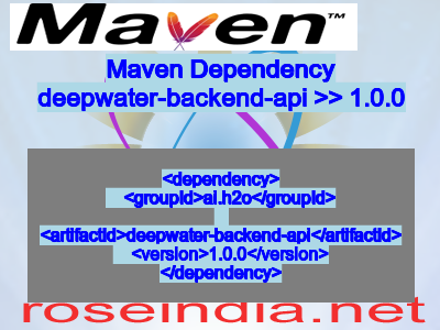 Maven dependency of deepwater-backend-api version 1.0.0