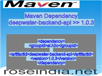 Maven dependency of deepwater-backend-api version 1.0.3